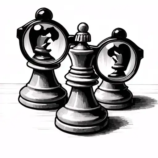 Only Two Pawns From Chess With One Pawn In Each Lens Of A Pair Of Glasses