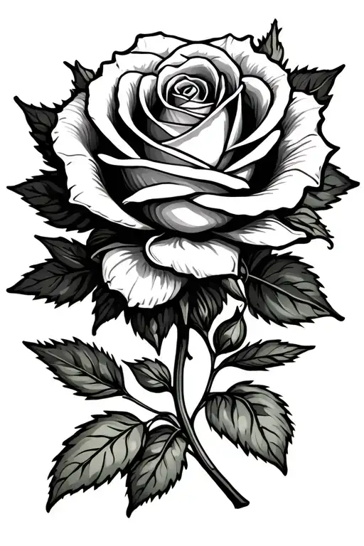 A Rose Standing Next To A Sprig Of Sage