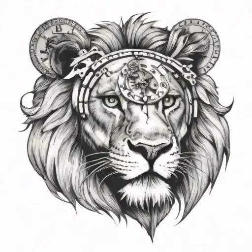 Lion With Clock Around Eye
