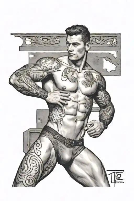 Male Model In A Jock Strap