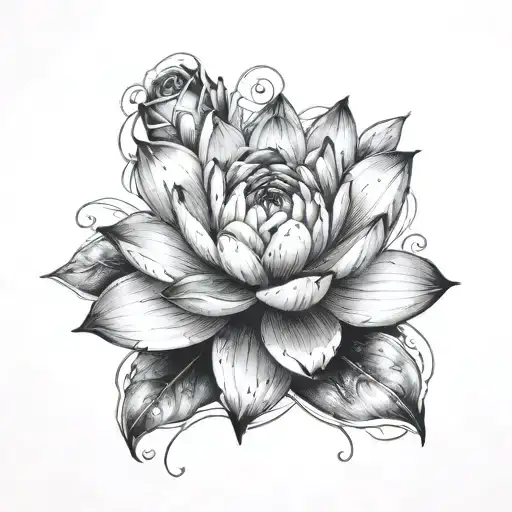 Water Lily And Rose Wrapped