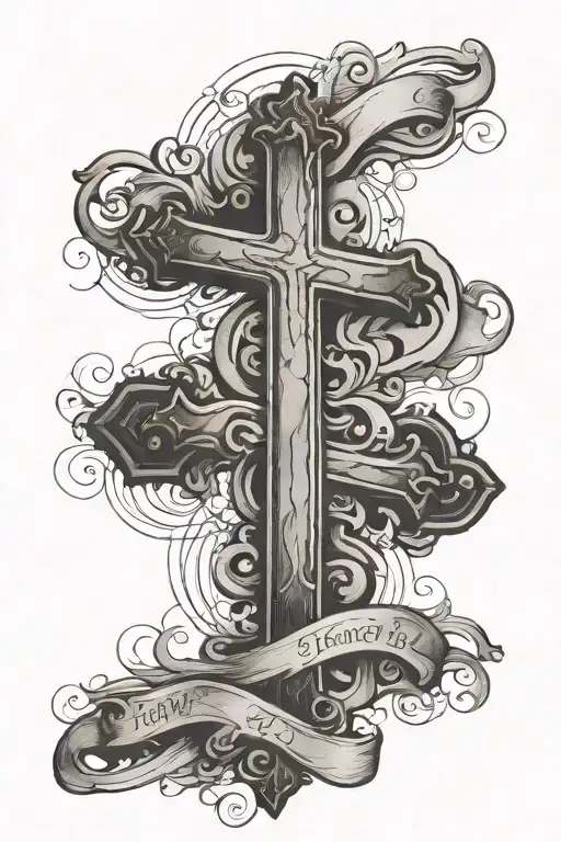 Bible Verse With Three Crosses Horizontally