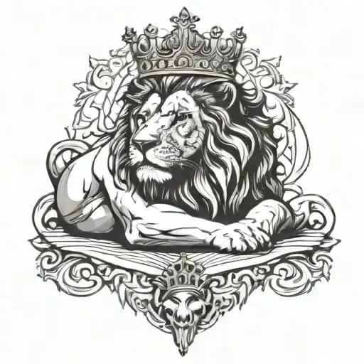 Lion With A Crown Earth Shake A Lamb Laying Praying Hands