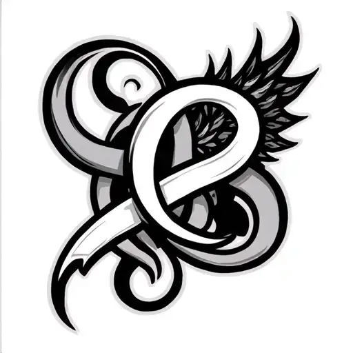 Sagittarius Symbol Intertwined With Cancer Symbol