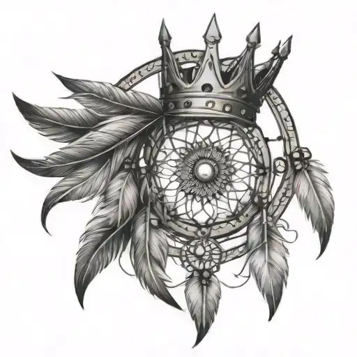 Dream Catcher With Crown Surrounded