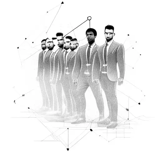 A Business Suit Made Up Of Football Players In Action Poses