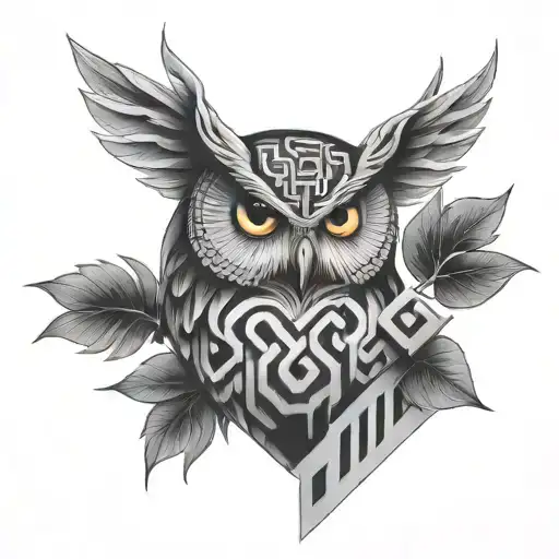 Owl With A Maze And A Girl