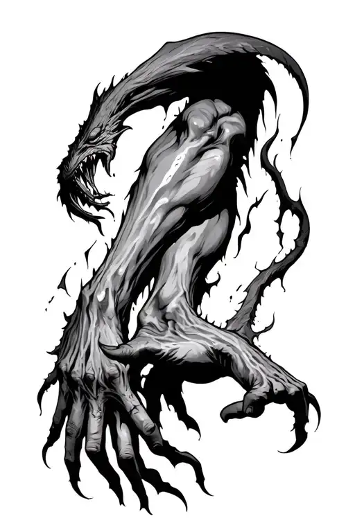 Demon Hand Grabbing Leg Ripping Skin Hell Theme