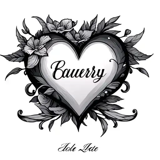 Heart Shape With Name And Date