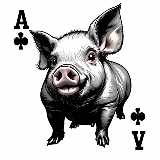 Pig Playing Card