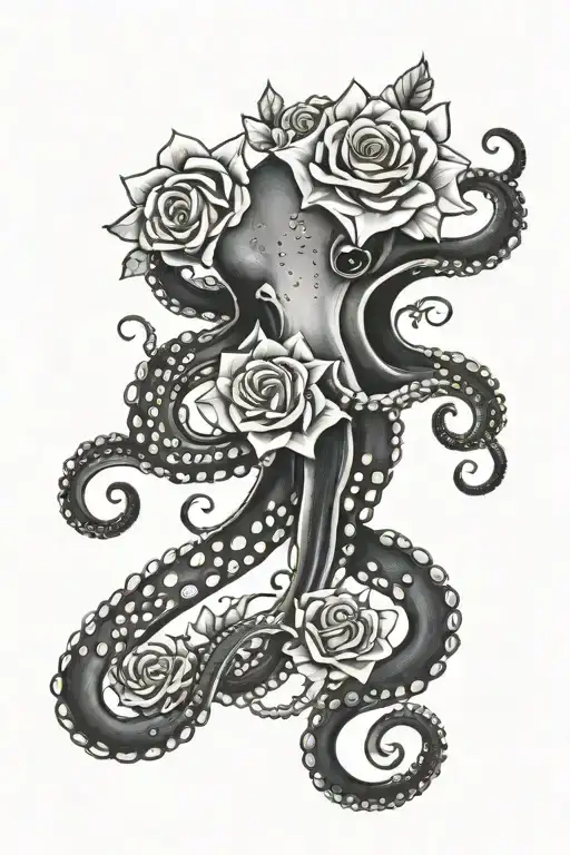 Octopus And Roses