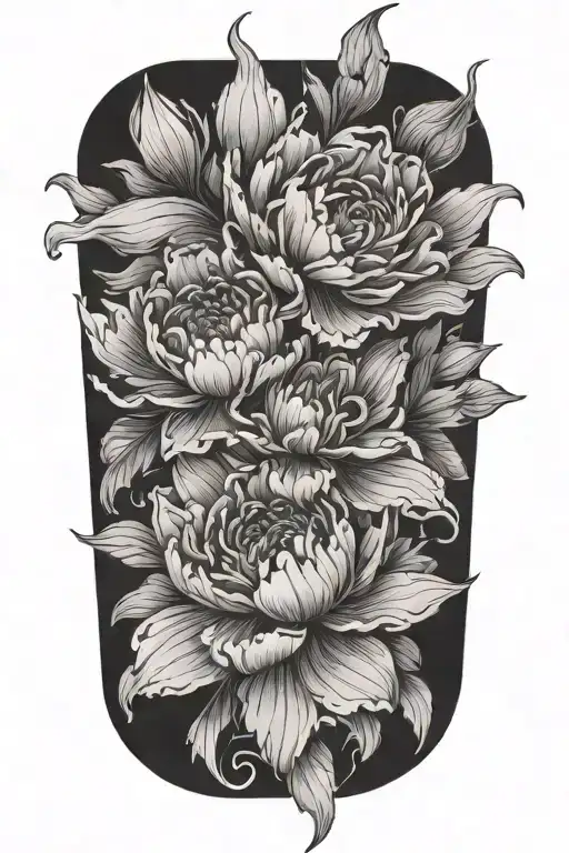 Violet Marigold Lily Peony Flower Wrapped