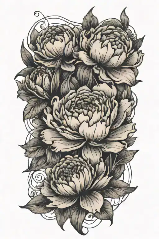 Violet Marigold Lily Peony Flower Wrapped