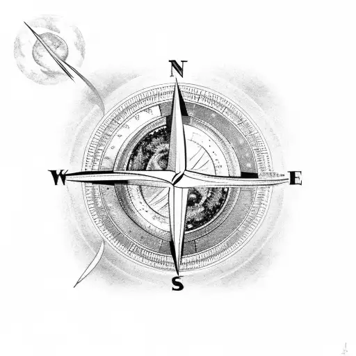 The Planet Earth Inside A Compass