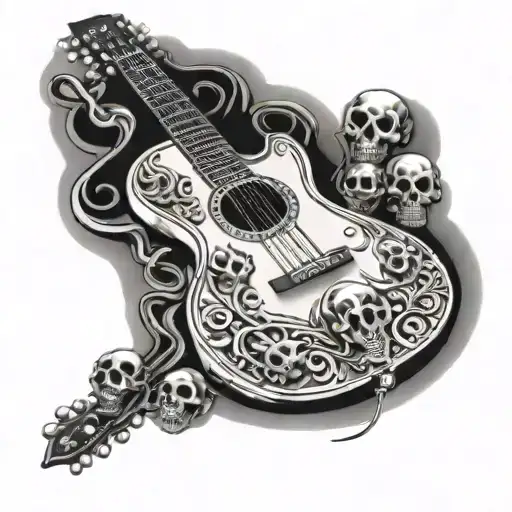 Guitar And Skulls