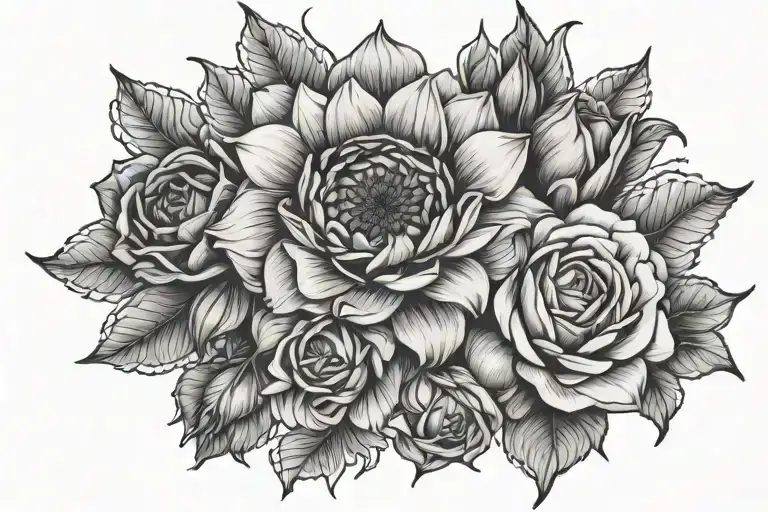 Sunflower Rose And Tulip Flower