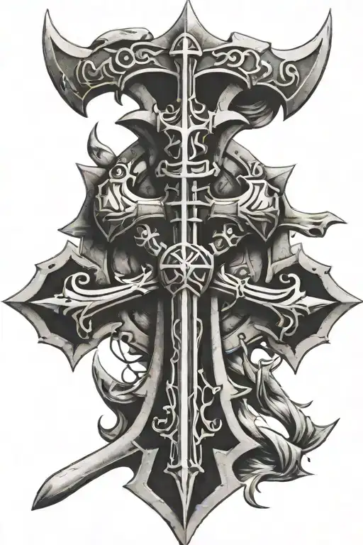 Warhammer 40K Black Templar Cross With Sword Intertwined