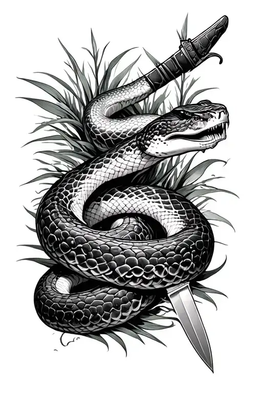 Florida Everglades Nature Half Sleeve To Go Around A Snake Wrapped Around A Knife