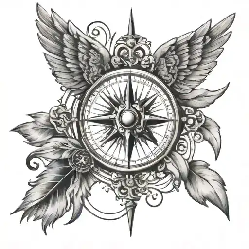 Compass And Wings Spread Wide
