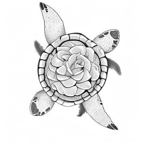 Turtle With Roses