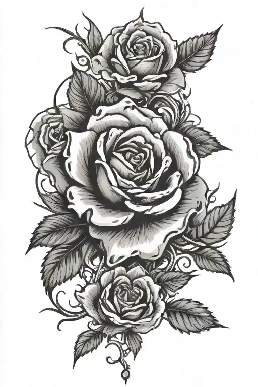 Black Out Rose Going Through A Japanese Mask