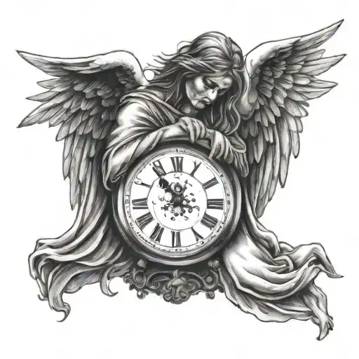 Angel Of Death Holdning Clock