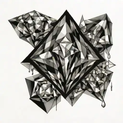 Diamond Shape Morphing Into Crystals