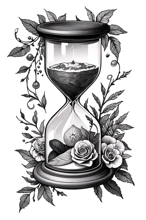 Hourglass Dias De Los Muertos Themed With Nature Inspired