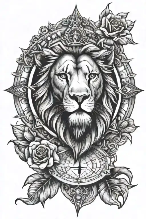 Lion Rose Compass