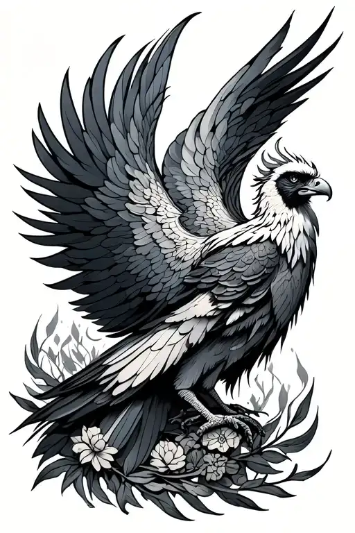 Organic Donation Tattoo With Phoenix