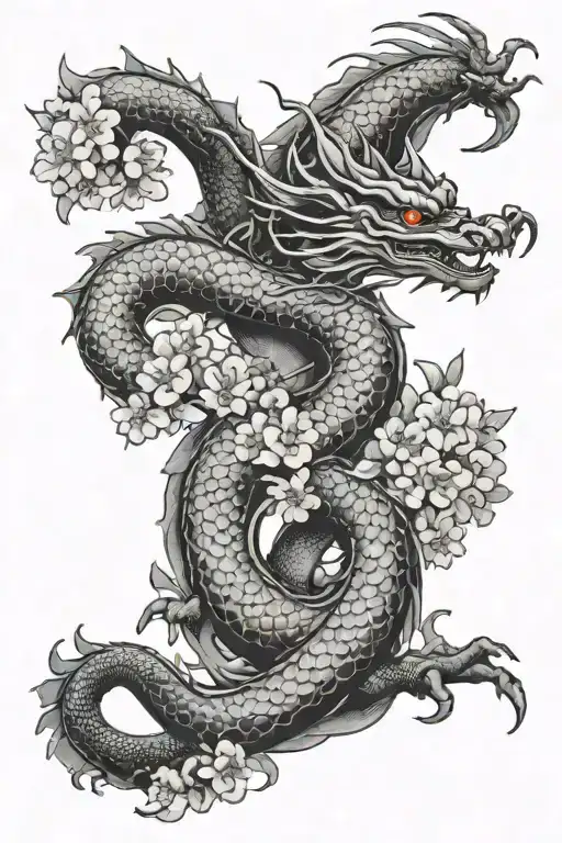 Haku Dragon Cherry Blossoms