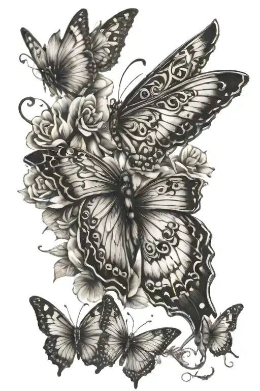 Butterfly Memorial Tattoo For Baby Angel