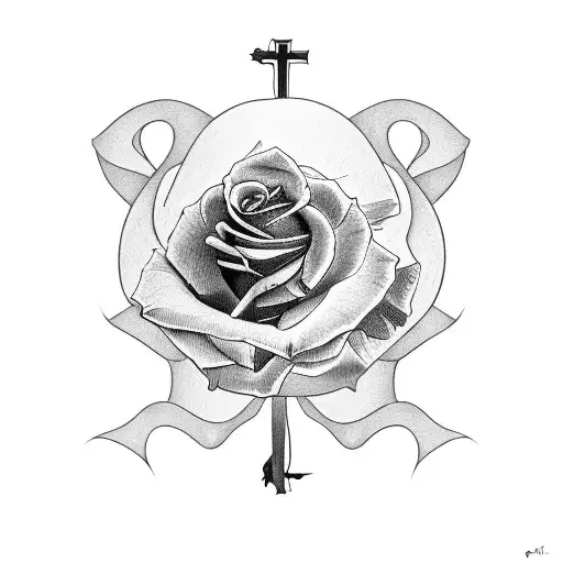 Cancer And Cross And Roses