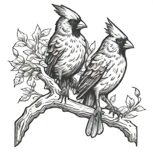 Comedy Tragedy As Cardinal Birds