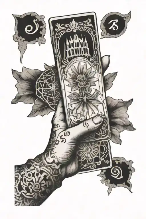 Hands With Tarot Card