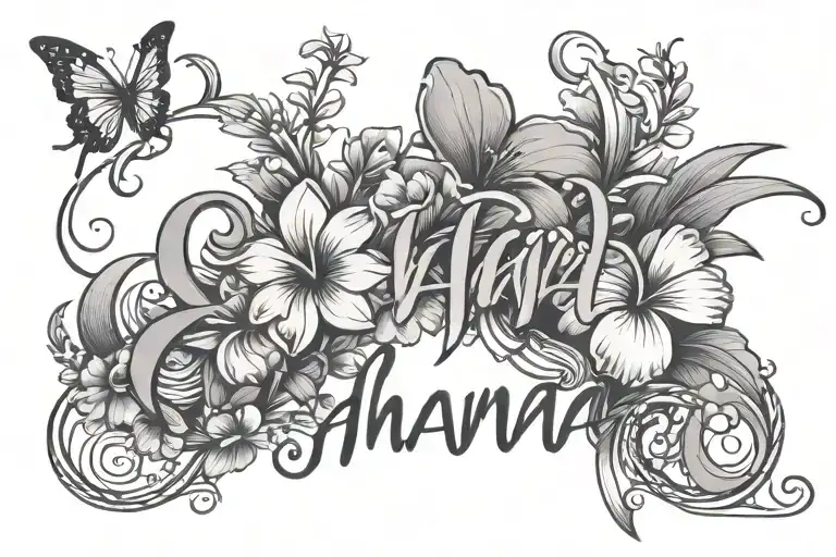 The Word Ohana Writing With Flowers