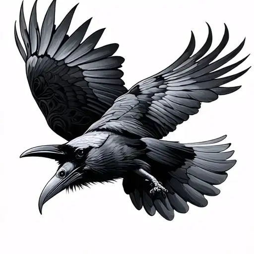 Raven Flying