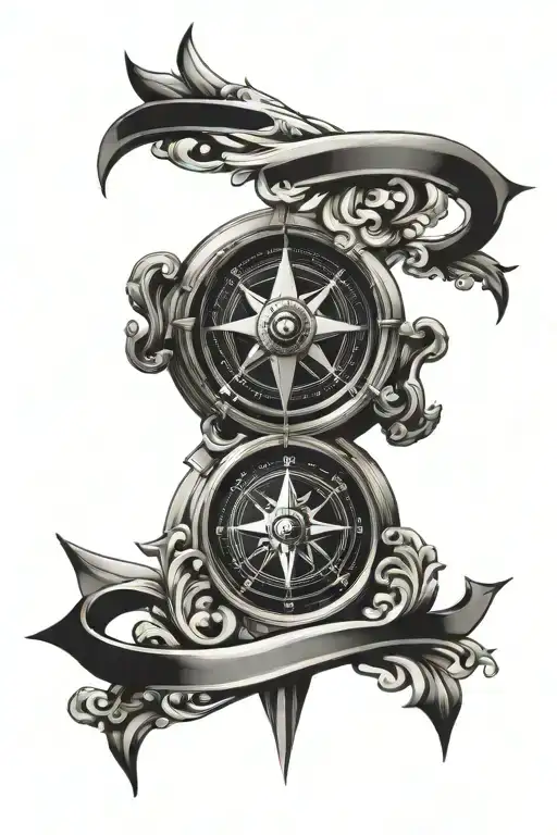 Classic Roman Arch Compass Integrated In The Structure