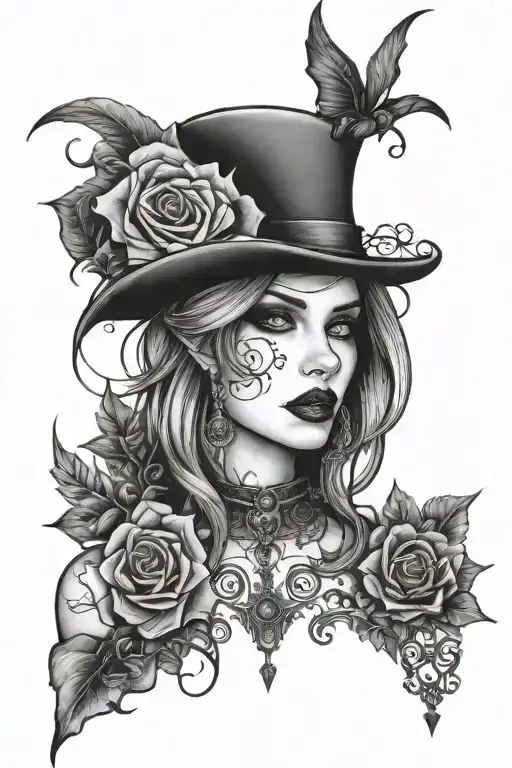 Sexy Gothic Female Tattoos Based