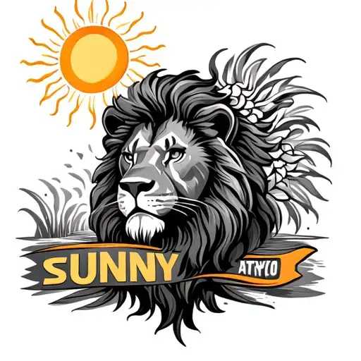 Lion And Sun With Word Sunny
