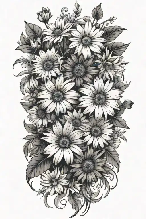 Daisies Flower Bouquet Full Wrapped