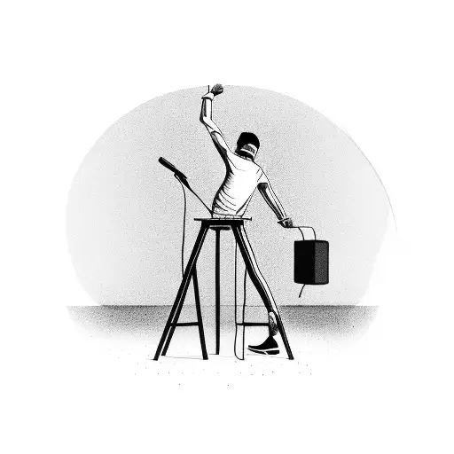 Tall Dj Playing Music