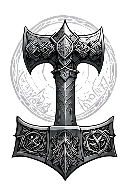 Mjolnir And Norse Mythology Tattoo Over Whole Arm Sleeve