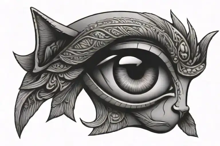 Cat Eyes Egyptian Style Tattoo Design