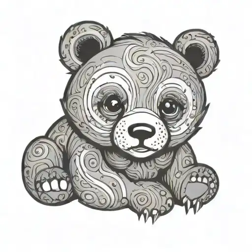 Small Cute Bear Outline