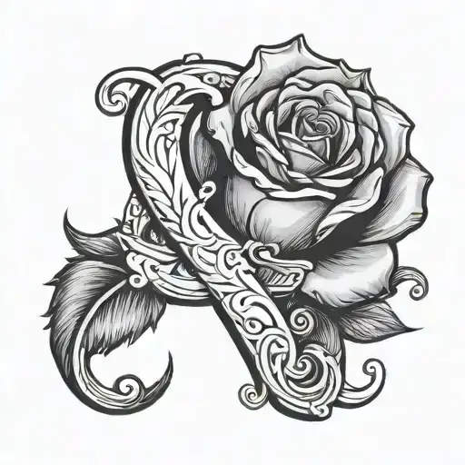 Letter G Rose Intertwined Symbolizing