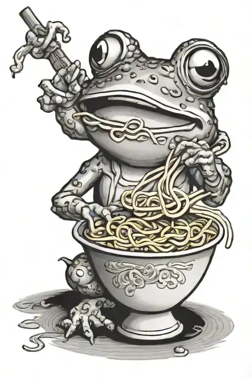 Frog Eating Ramen