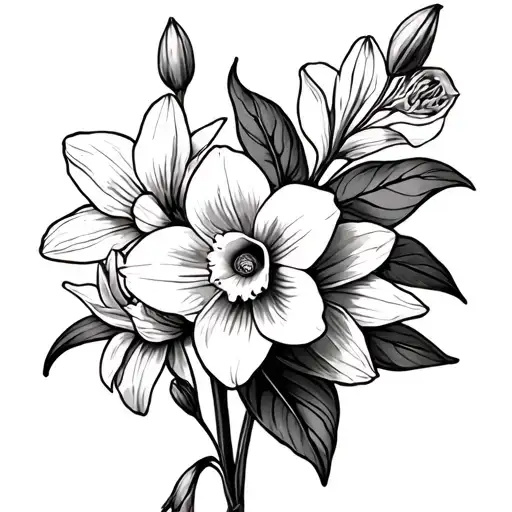 Larkspur And Daffodil Dainty