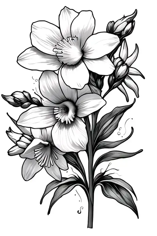 Larkspur And Daffodil Dainty