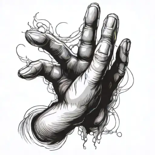 Draw A Hand Shadow In Black Like Smoke That I Will Put On The Sides